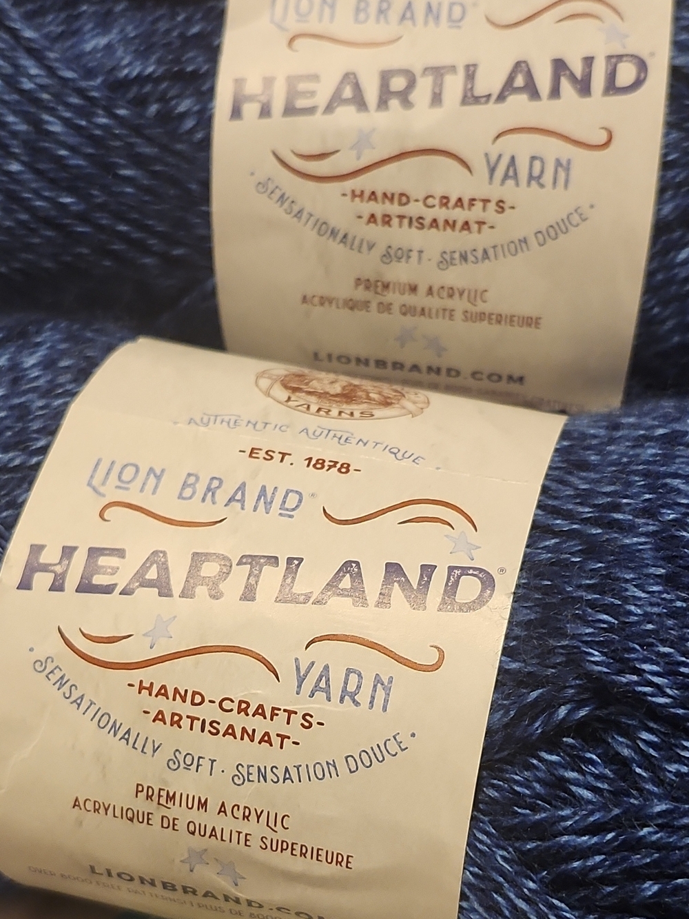Lion Brand Heartland Yarn - Blue Variegated